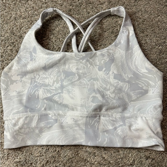 lululemon athletica Other - Lululemon energy bra small gray white swirl sports medium support B/C cup gym